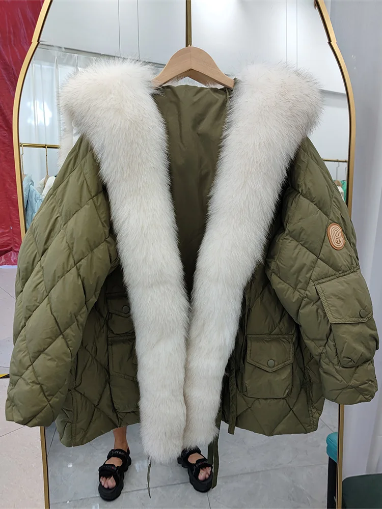 

2025 Winter Women's Large Jacket Women's Loose Style Down Cotton Jacket Warm Snow Coat