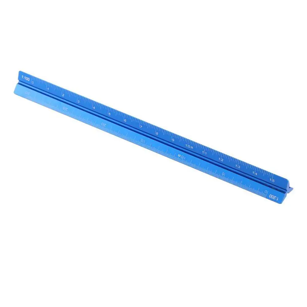 Students Aluminum Alloy Triangular Scale Ruler Smoothly Technical Measuring Ruler Colorful 15cm 30cm Metal Ruler Drawing Tools