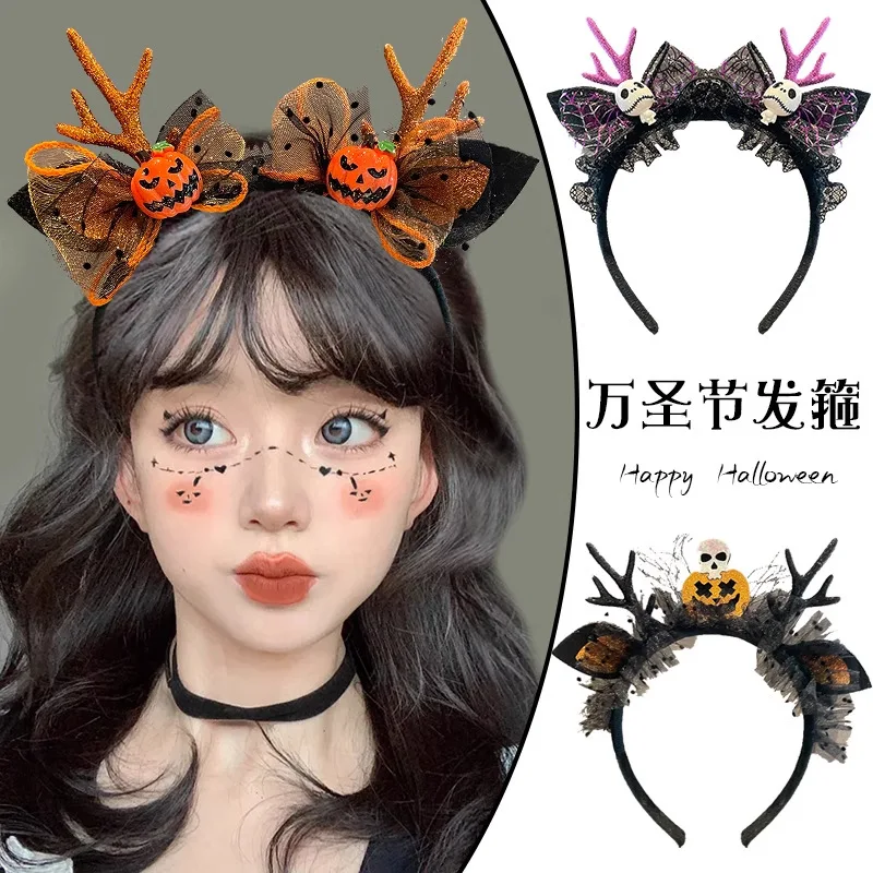 

Kawaii Halloween Headband Anime Cute Cartoon Head Band Christmas Party Antlers Lovely Hair Accessories Girl Halloween Gift
