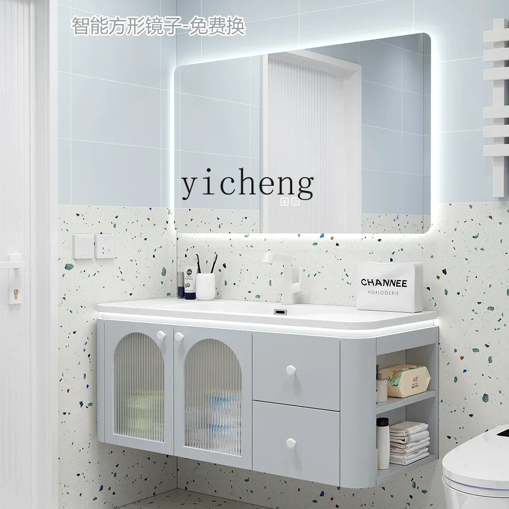 

X5-21 blue master bedroom bathroom washstand integrated basin ceramic bathroom cabinet side storage basin cabinet combination