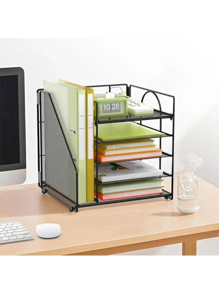 

Многофункциональный металлический настольный органайзер для файлов, 5-уровневый лоток для писем с подставкой для журналов