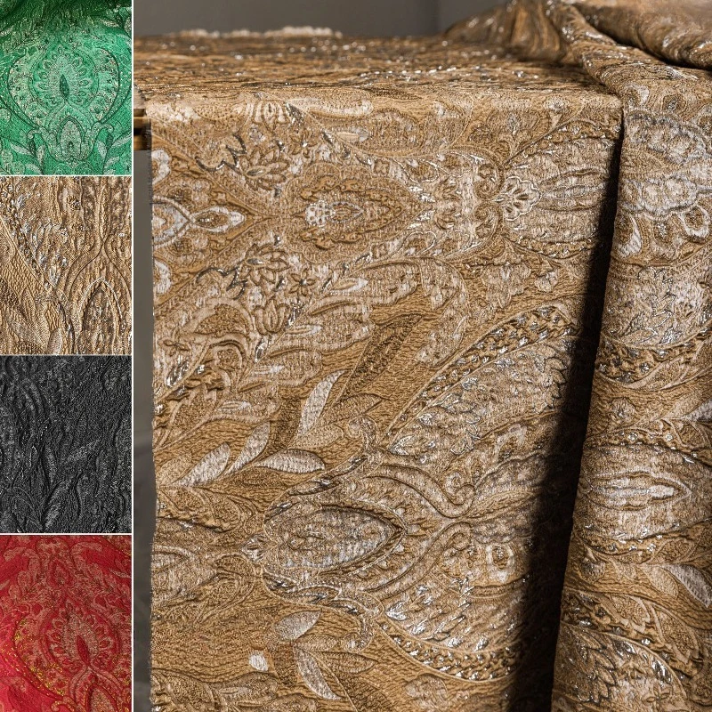 

Золотой кофейный ретро дворцовый стиль жаккардовая ткань для тисненой одежды дизайнерские ткани на дворе ткань Diy швейный материал