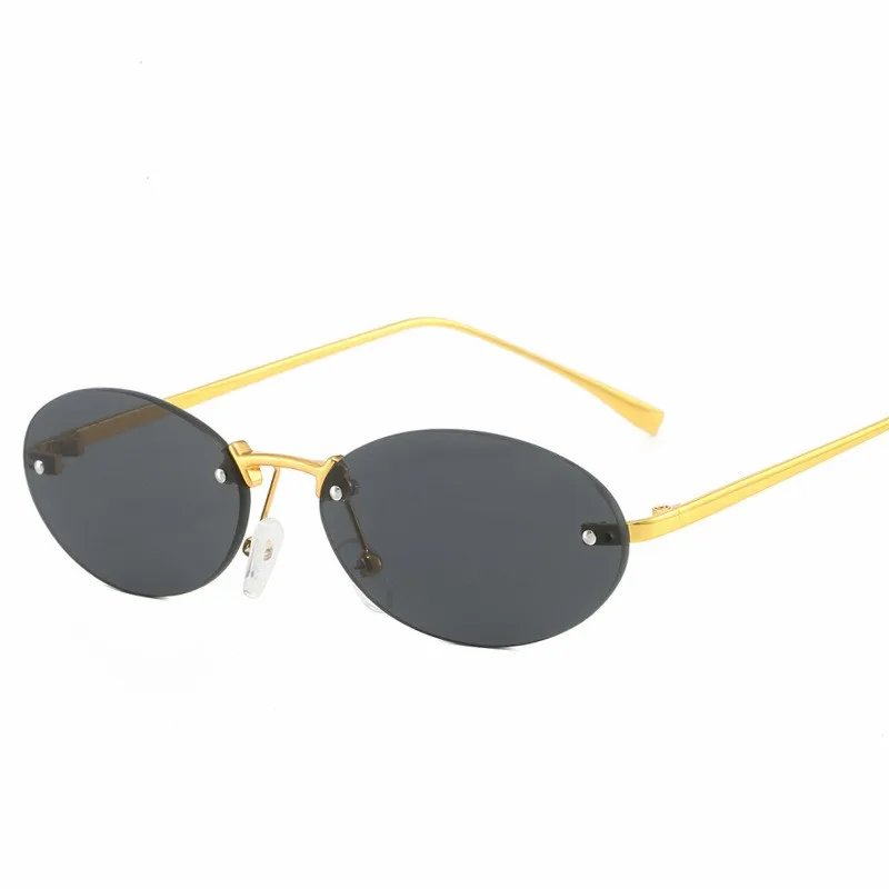 Oval Rimless óculos de sol para homens e mulheres, óculos, óculos masculinos, óculos femininos, UV400