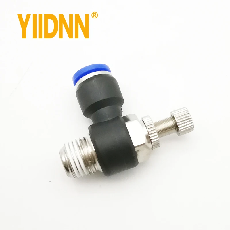 SL هوائي خنق سرعة تحكم صمام 1/8 ''1/4" 3/8 "1/2" ذكر الموضوع اسطوانة صمام خنق منظم ضغط
