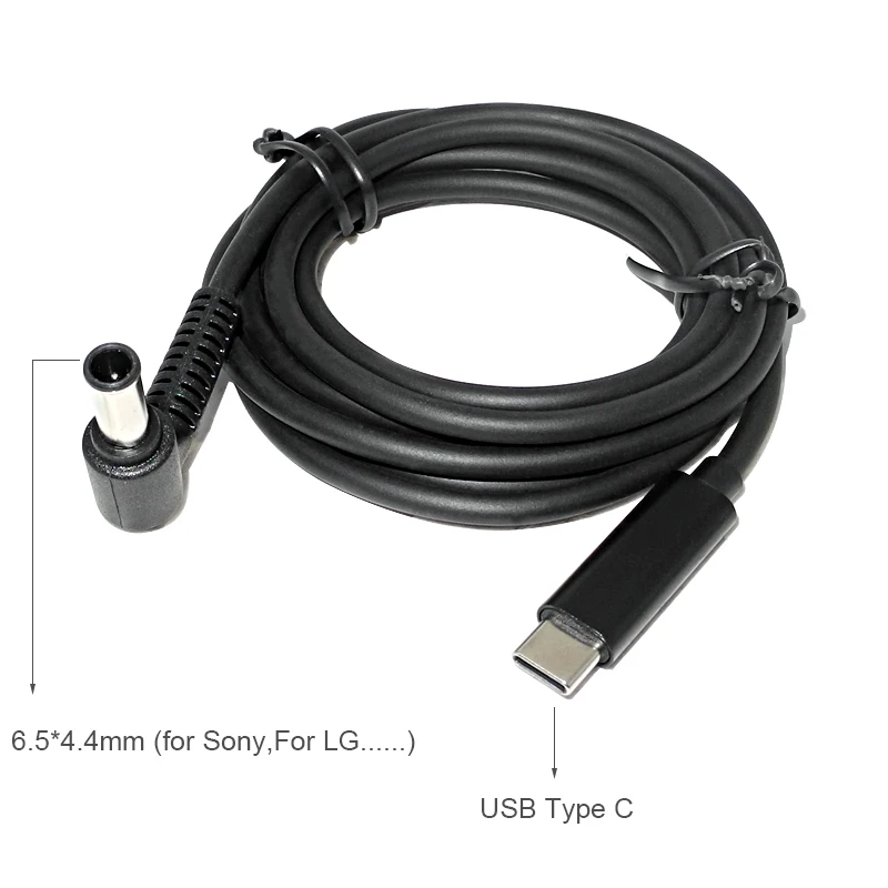 

USB Type-C to 6.5*4.4mm DC Jack Laptop Charging Cable Connector Converter For Sony LG Notebook Power Supply Adapter PD Cord