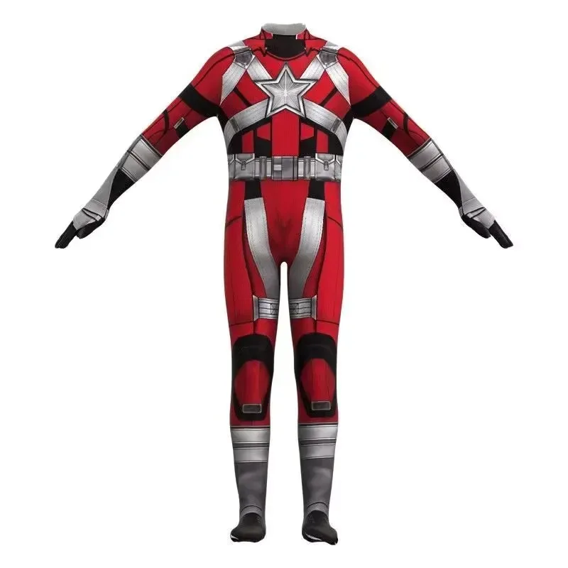 

Children Thunderbolts Jumpsuit Cosplay Costume Superhero Kids Red Guardian Cosplay Bodysuit Stage Clothes Halloween Party Boys