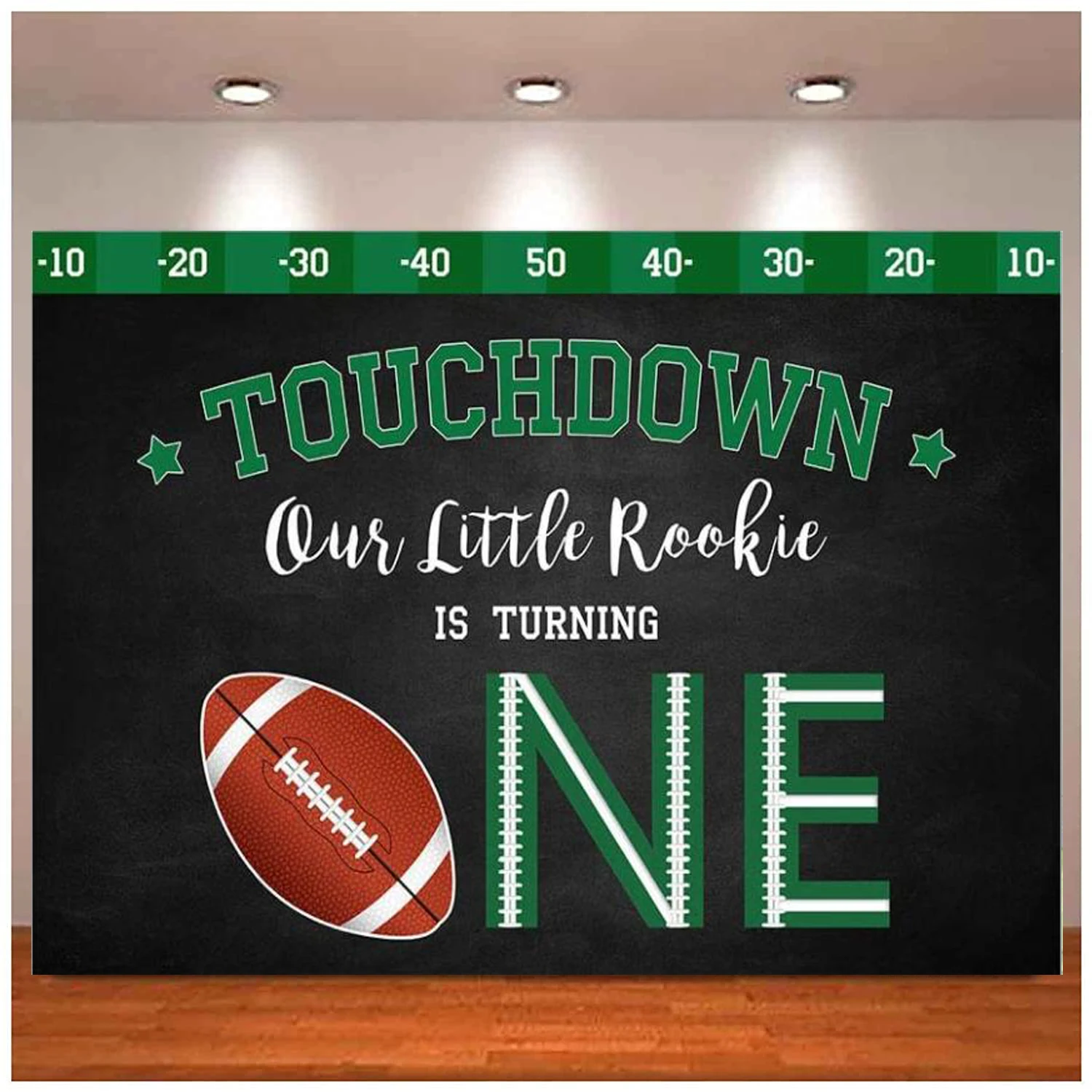 

Touchdown Rugby Boy 1st One Birthday Background American Football Happy Sports Game Party Decor Banner Photography Backdrop