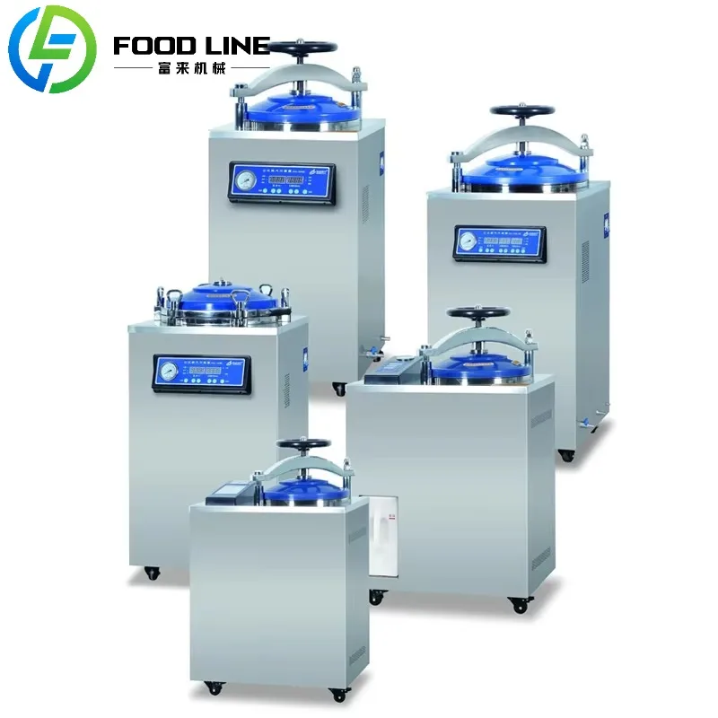 Vertical Steam Pressure Sterilizer Semi Automatic System for Food Preservation and Packaging