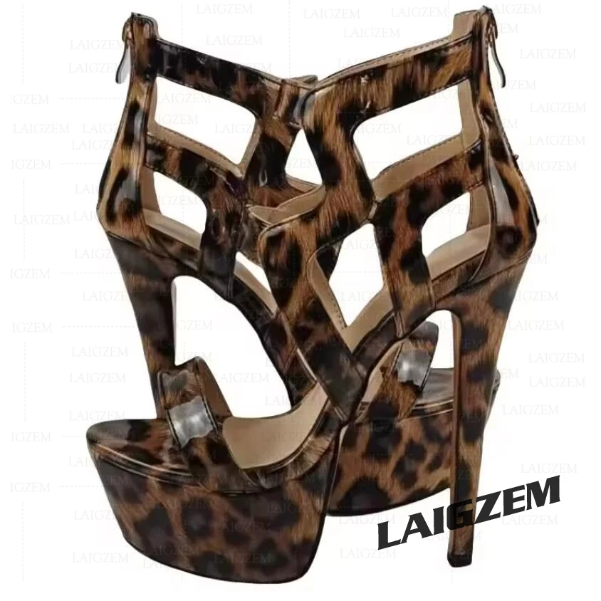 

ZHIMA Женские сандалии на платформе с открытым носком и ремешками, туфли-лодочки на тонком высоком каблуке с молнией сзади, женская обувь ручной работы, большой размер 38, 41 45, 48