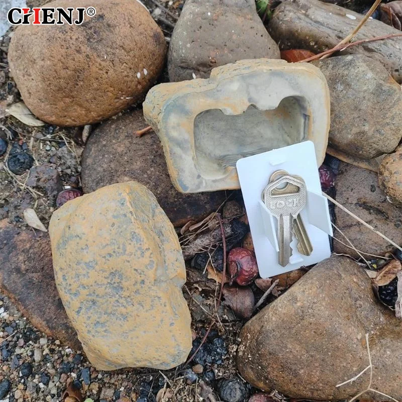 Hidden Creative Fake Rock Outdoor Garden Simulated Stone Spare Key Storage Box Sight Diversion Hiding Stash For Home RV Key Safe