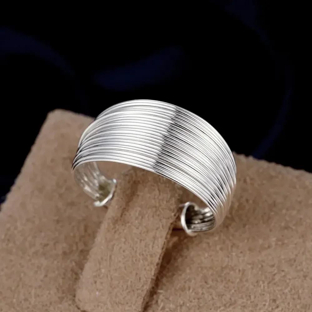 925 Sterling Silver Multi-line Rings For Women adjustable Fashion Wedding Party Christmas Gifts Charm Popular brands Jewelry