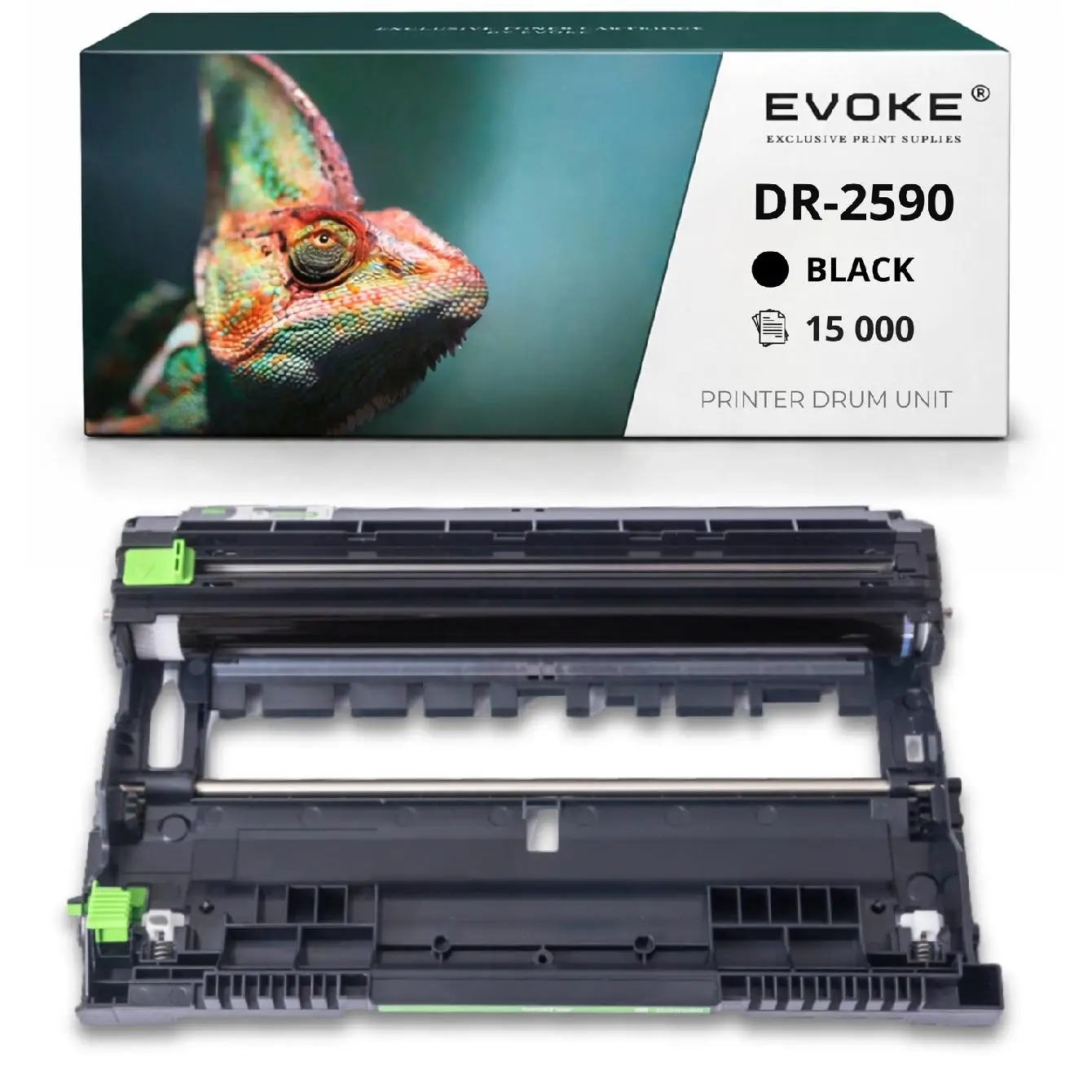Evoke Compatibele Trommel voor Brother Dr2590 Dr-2590 Zwart 15000 Pagina's Dcp-L2600D L2622Dw L2640Dn Hl-L2442Dw