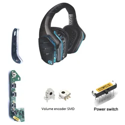 Headset Netzschalter & Lautstärke taste für Logitech G933 G935 G633 G635 Artemis Spectrum Wireless Kopfhörer Ohr polster Ersatz