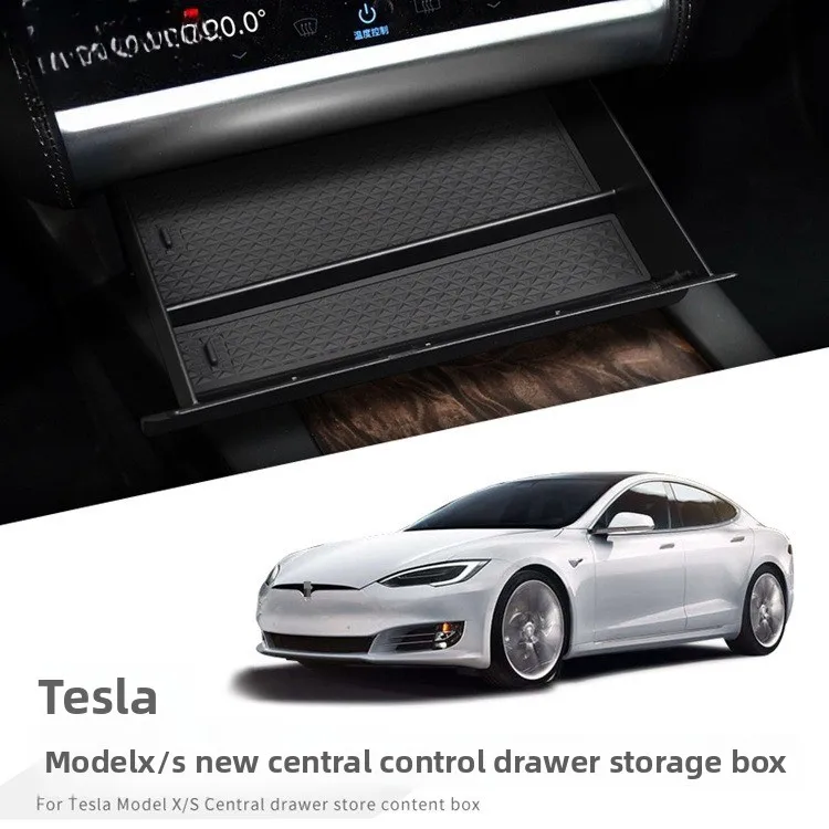 Para Tesla Model S e Model X, anos 2012-2020: organizador para a consola central, caixa de armazenamento com compartimentos, acessórios para o interio