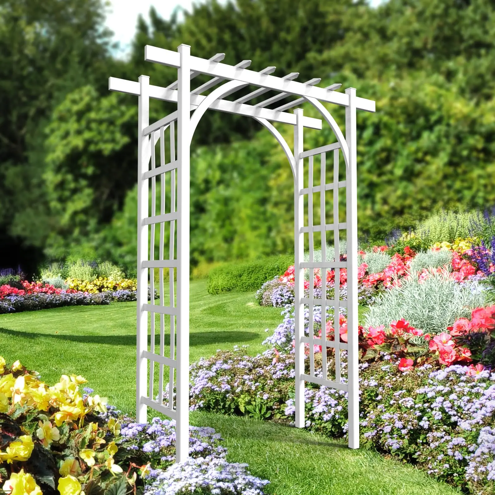 Garden Arbor, PVC Wedding Arch for Ceremony Party, Garden Trellis for Climbing Plants Outdoor, Arch Backdrop Stand for