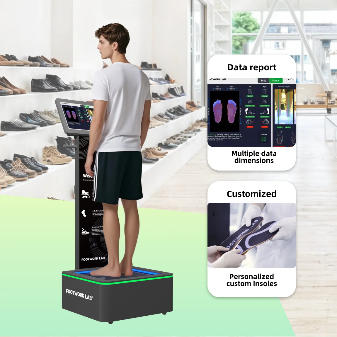 Coofull Custom Portable Orthotic Dynamic Gait Scanner Standnwalk Gait Trainer for Leg and Body Analysis