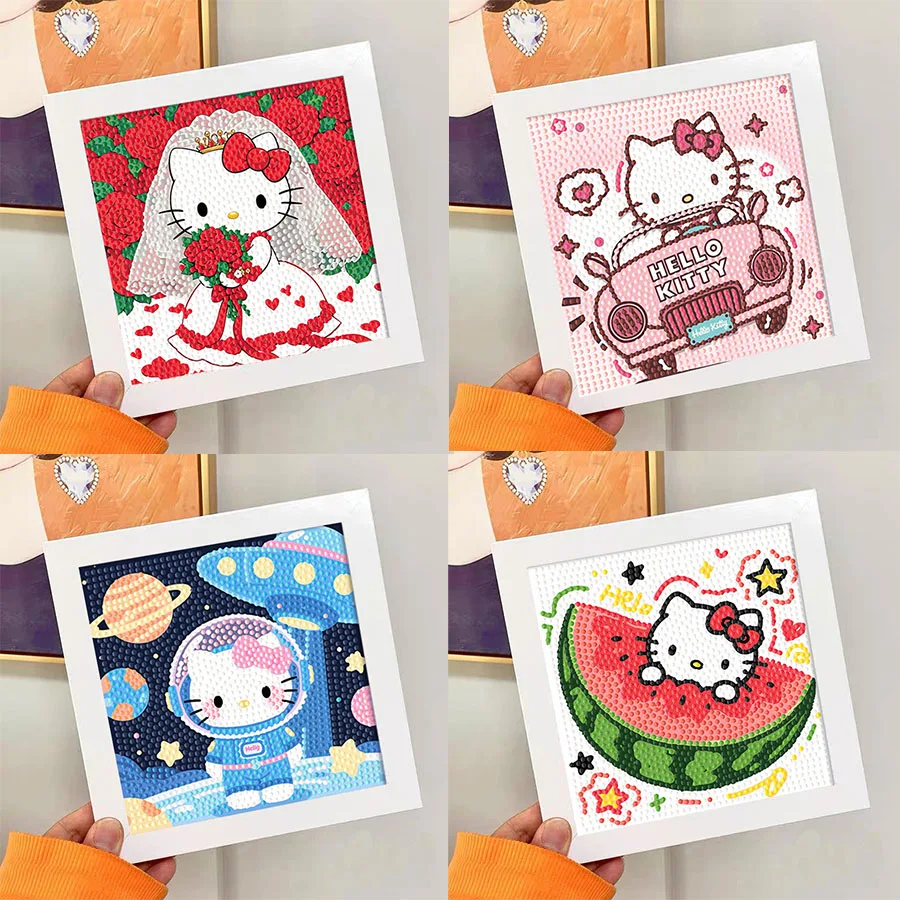 

Keeppley&Sanrio Crystal Diamond Decorative Painting 5D DIY Cross Embroidery Kit Kawaii Hello Kitty Decorative Ornament Gift