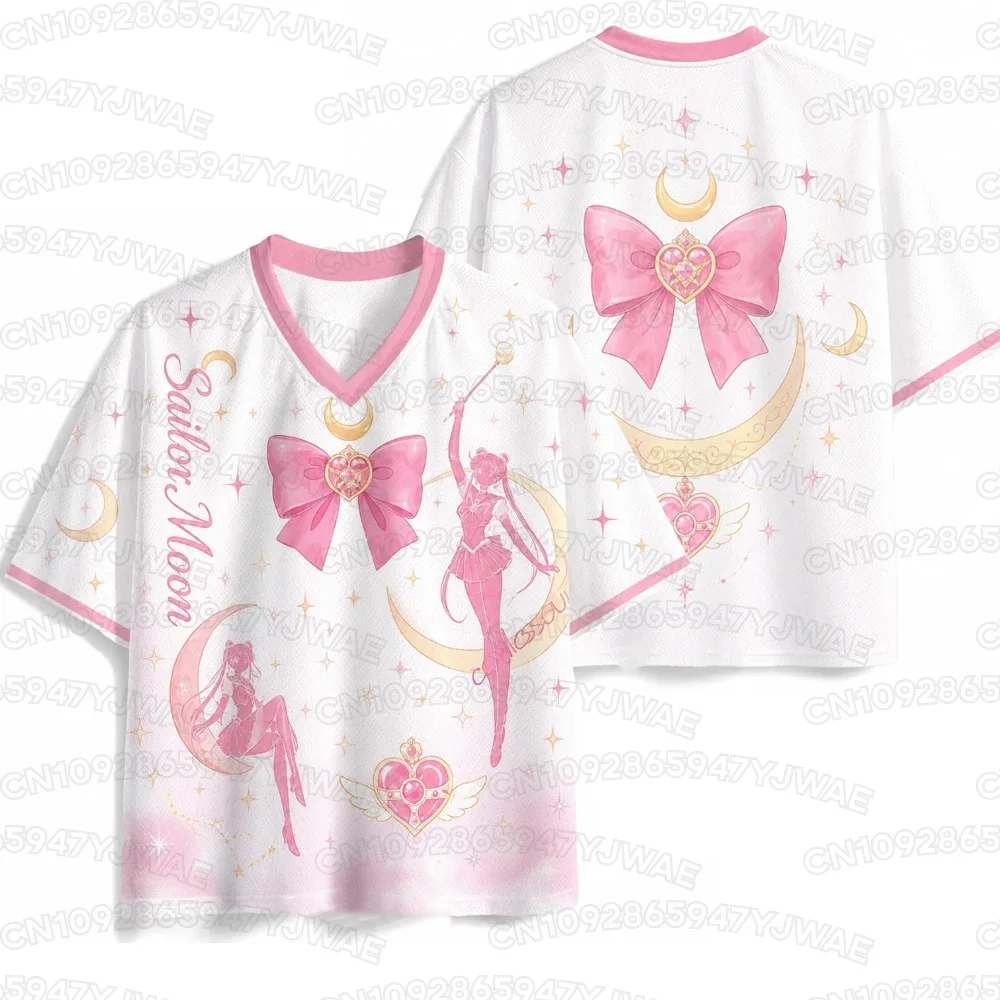 Sommer-T-Shirt mit kurzen Ärmeln für Damen und Herren, lässiges Sailor-Moon-Trikot, beliebtes Anime-Fan-T-Shirt, Unisex-Oberteile, Y2K-Trikot-Oberteile. – Detail 7