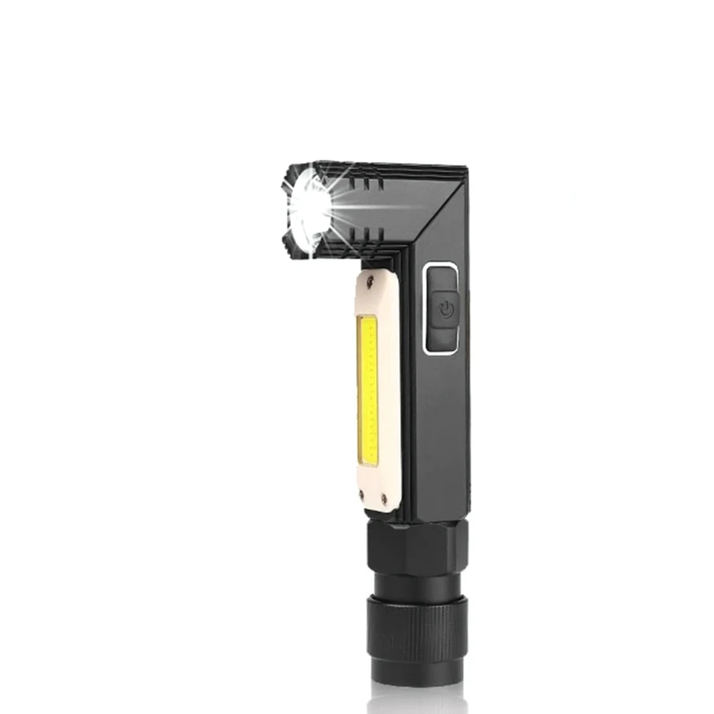 LED Flashlight Handfree Dual Fuel 90 Degree Twist Rotary Clip Waterproof Mini Lighting LED Torch for Camp(Small Size)