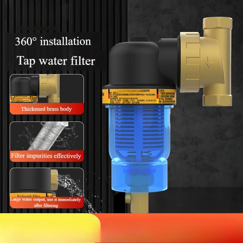 High Capacity Blue Universal Manual Water Filter - Reverse Wash Design for Outdoor and Domestic Use with Whole House Protection