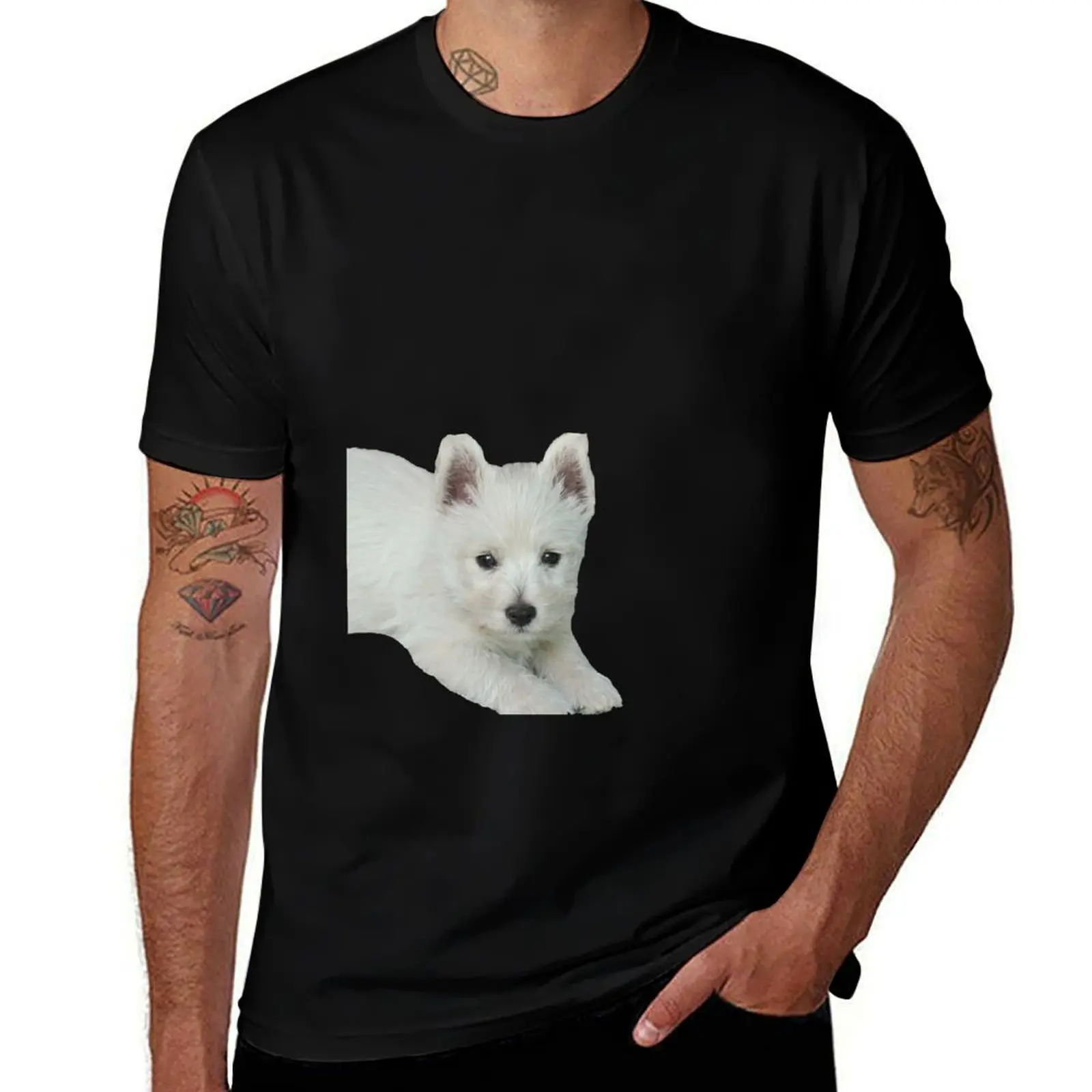 

West Highland White Terrier Puppy 3 T-Shirt cotton t shirt pack t shirts designer T-Shirt