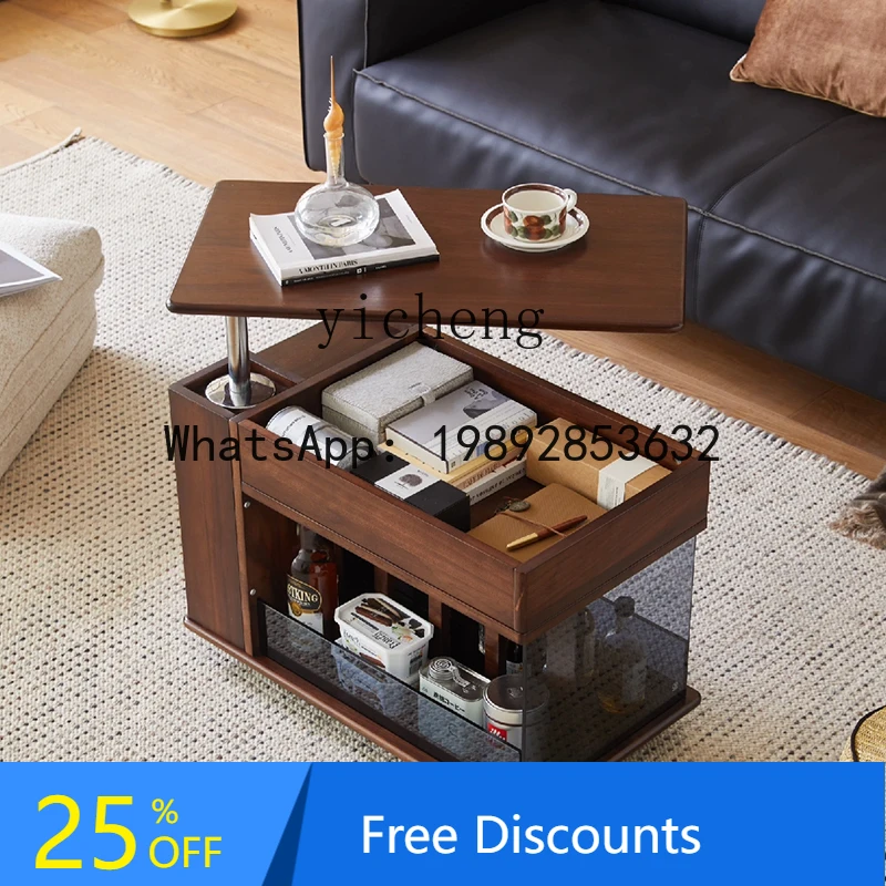 ABC  sofa side cabinet side cabinet edge table movable trolley rotating coffee table