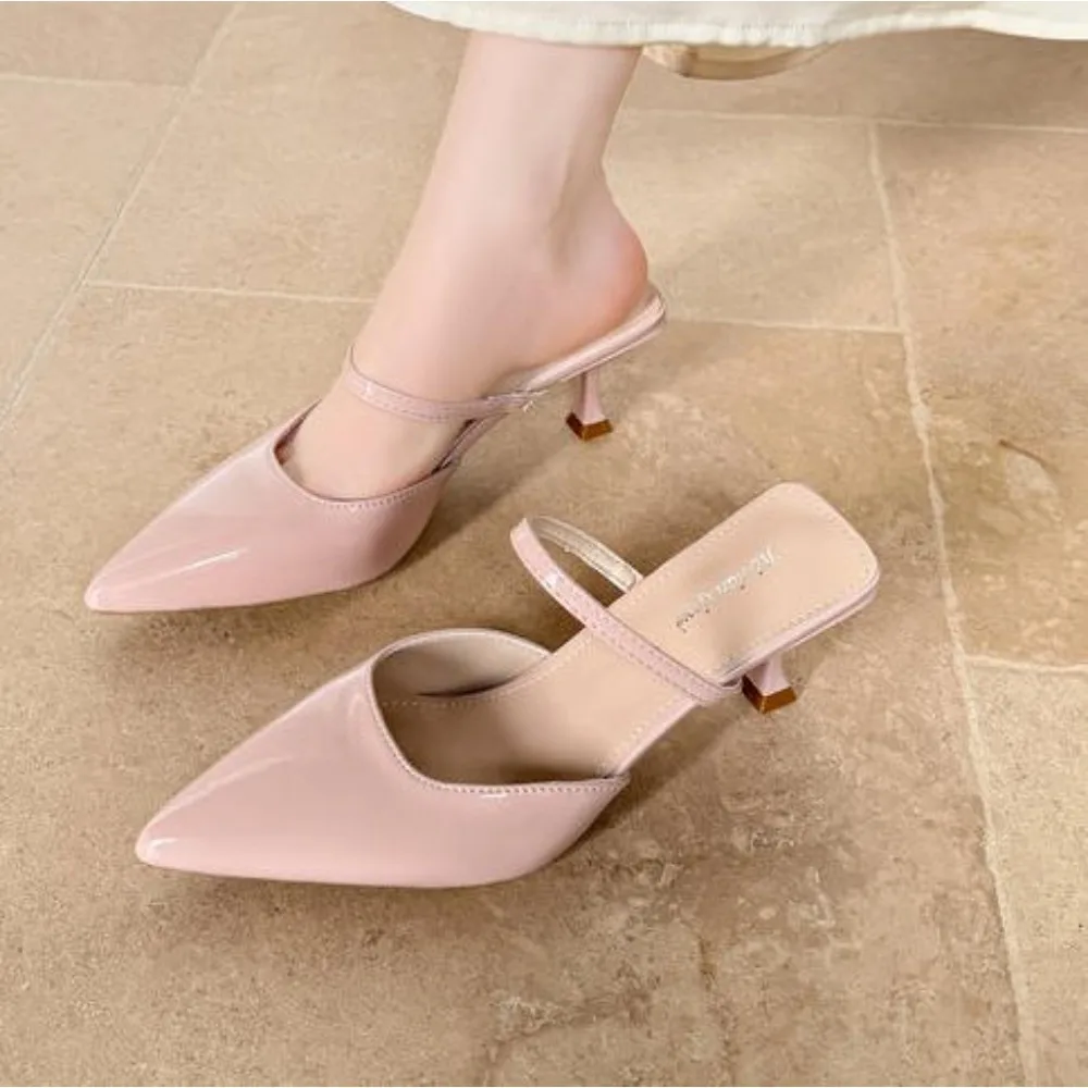 2026 Modische Designer Damen-Slipper mit Schmetterlingsknoten, Sommer 2026 Spitze Slip-on High Heels, Elegante Bequeme Sandalen