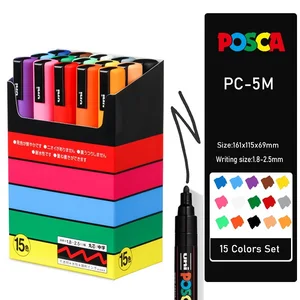 Uni Posca-Acrylic Paint Marker Set Canetes, Japanese Station, Graffiti Art Supplies, PC-1m, 3m, 5m 11 Main Sales Pen Pena - №11
