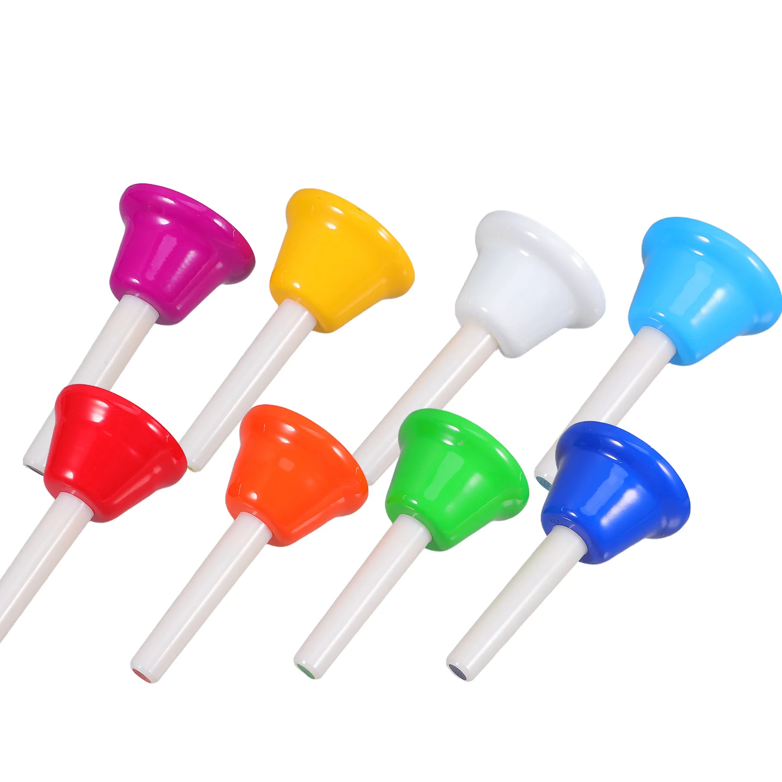

8pcs Eight-tone Colored Hand Bells Set Wood Metal Baby Toddler Musical Instruments Jingle Bell Toys For Kids Music Education