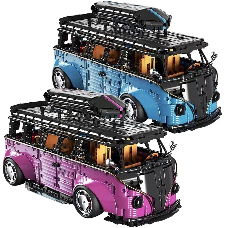 TGL T5022 MOC-décennie s de Construction de Modèle de Bus, Super City Rack, Camper Van, Briques de Puzzle, Jouet d'Assemblage, Cadeaux de Noël pour Enfants