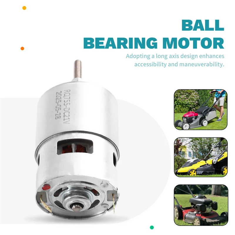 

A26F-5Pcs 755 DC Motor For Weed Trimmer 21V Grass Cutter Motor With Long Shaft For Efficient Weed Cutting And Trimming