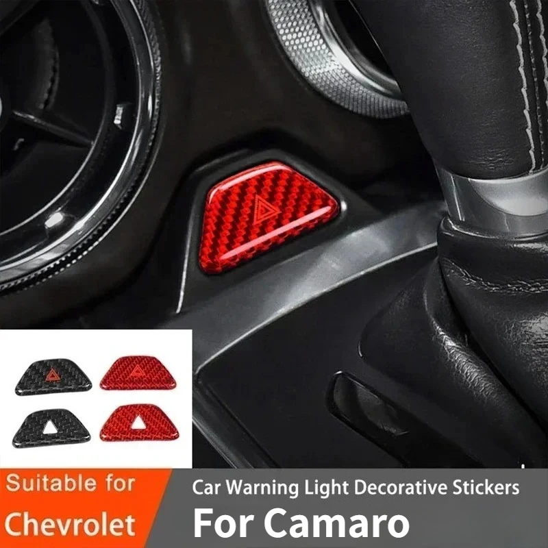 

For Chevrolet Camaro Real Dry Carbon Fiber 2016 -2023 Interior Warning Lights Decorative Modification Double Flash Hazard