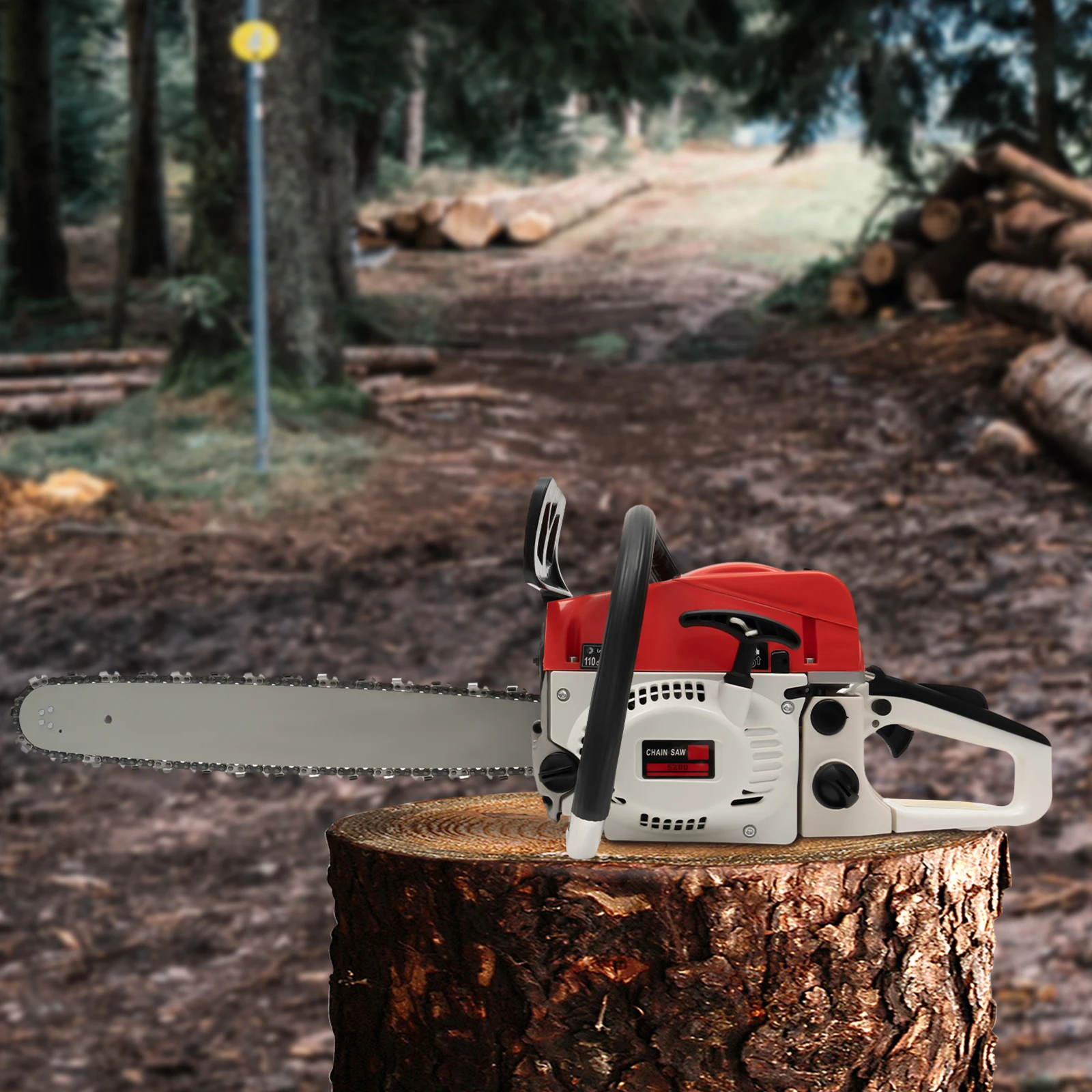 Gas-powered Chainsaw 52CC Gasoline Cutting Wood Gas Sawing 20 inch Gasoline Chainsaw Set
