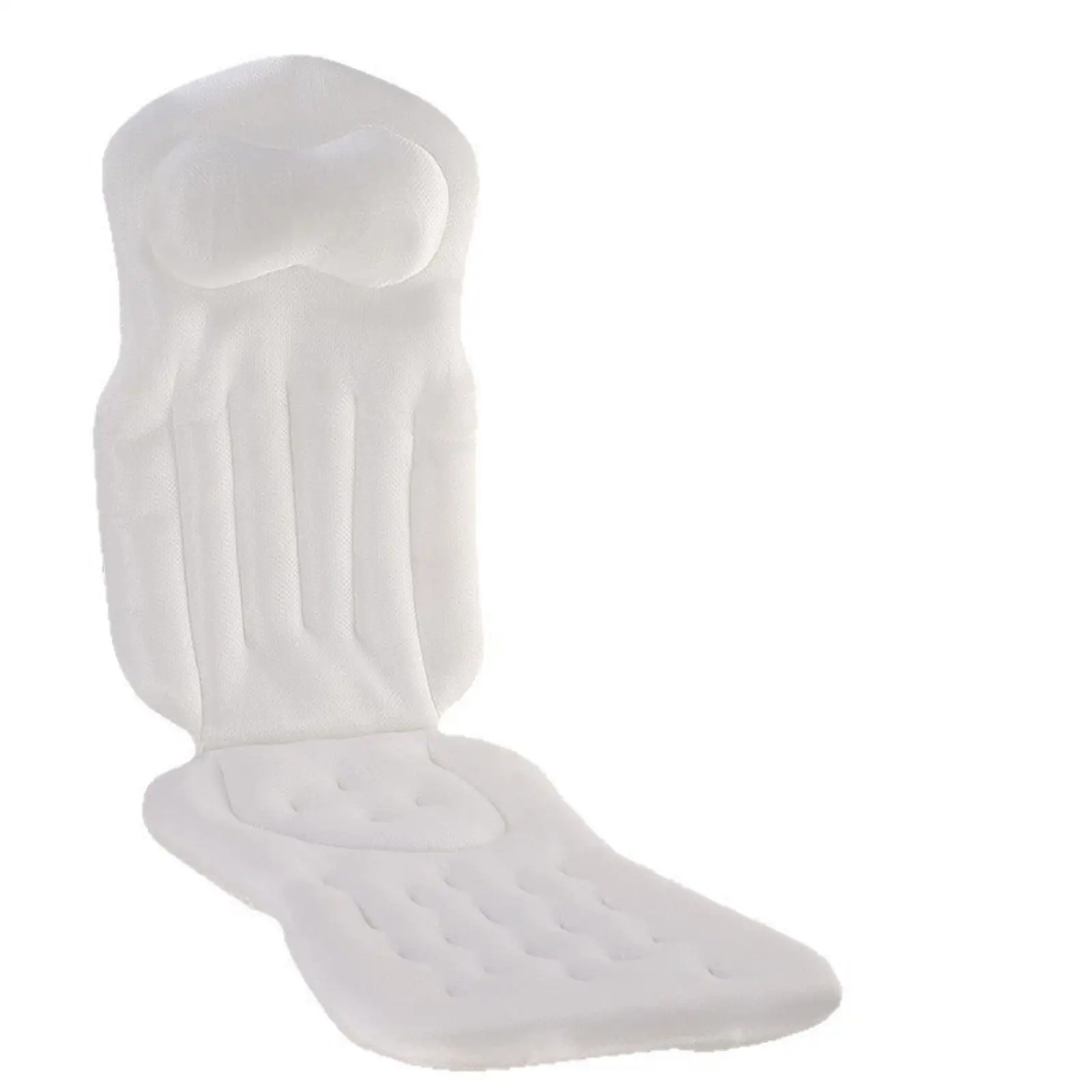Ergonomic Suction Bath Cushion with 4D Air Mesh Non Slip Bathtub Mat for Head Neck Back Support