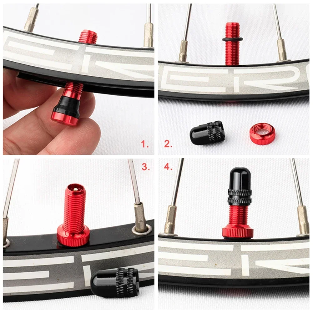 2pcs 4060mm For American Valve Tubeless Vacuum Valve Bicycle Tire Accessories Easy Installation Aluminum Alloy Cycling Parts