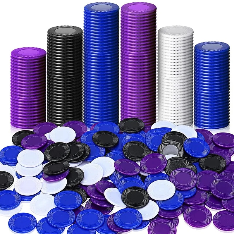 

400 Pieces Plastic Poker Chips Game Chips 4 Colors Counter Card For Game Playing Counting Bingo Game Chips Card