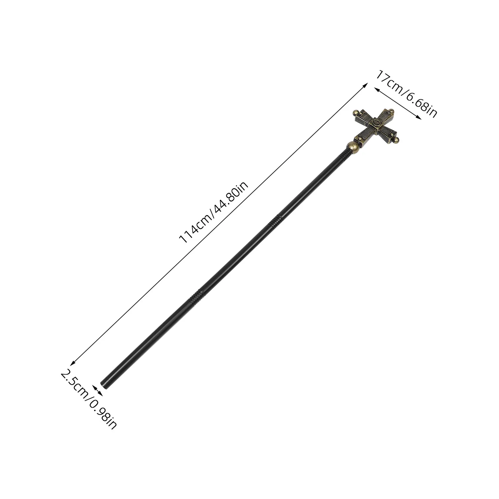 New Wizard Cosplay Prop Ancient Roman Pope Cross Staff for Priests Halloween Costume Accessory for Adults and Kids for Role Play