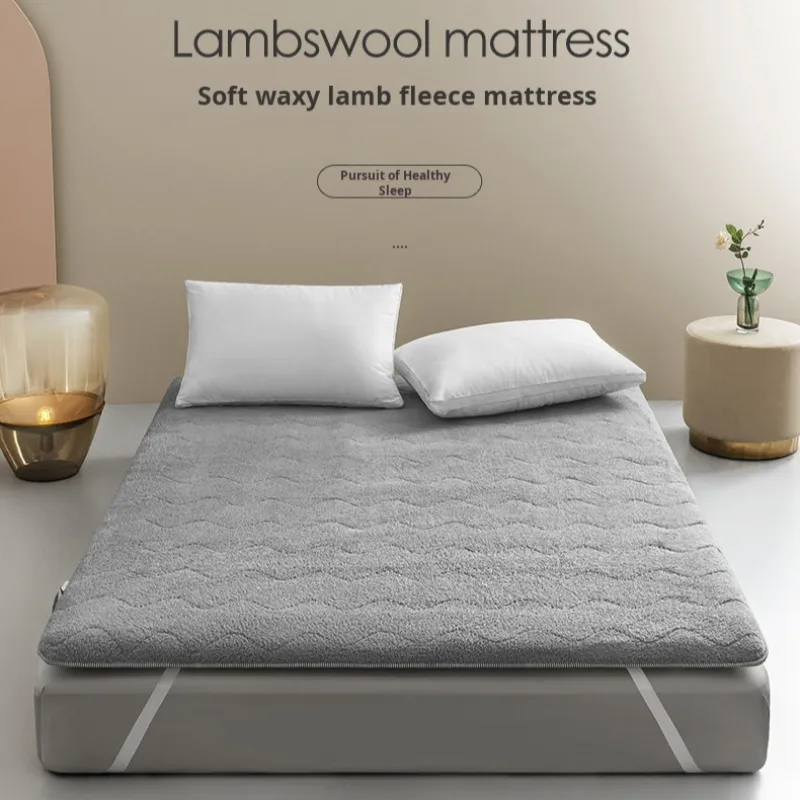 Wool Tatami Mattress Foldable Thick Warm Sleeping Pad Floor Mattress Topper for Winter Home Bedroom Dormitory Comfortable Use image 2
