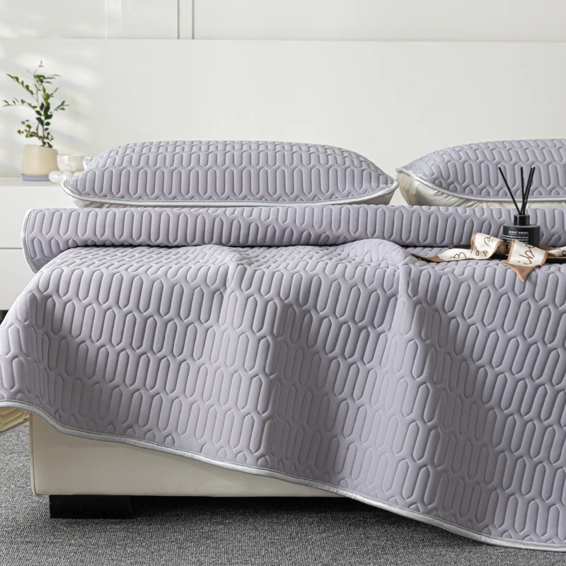 Natural Latex Mattress Cover Cool Feeling Bed Sheet with Four Corners Elasitc Band Ice Fiber Bedspreads Non-Slip Mat 140/160/200