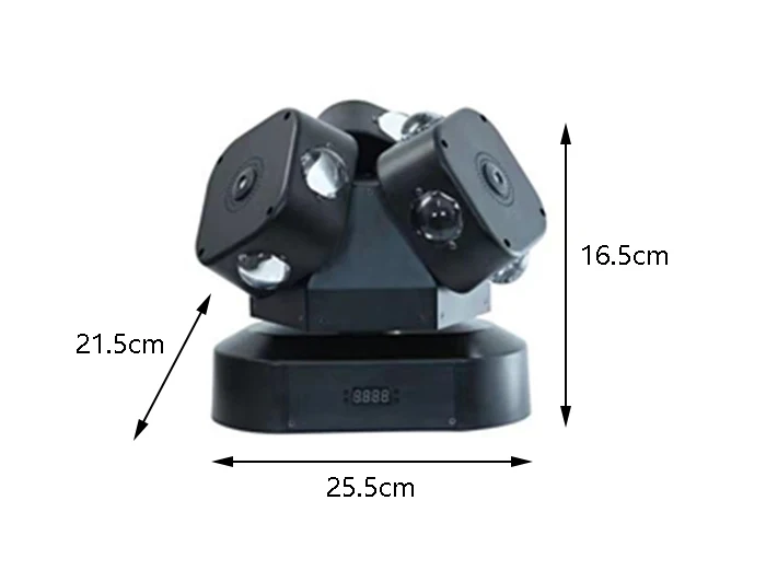 12 x 10 W, 3 Köpfe, stufenlos rotierendes Moving-Head-Licht mit RGG-Laserlicht für DJ, Disco, Bühne, Hochzeit, Musik, Party, Bar – Detail 2