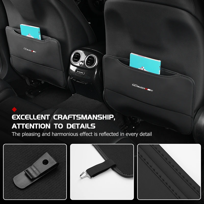 For Honda Car Half Pack Anti Kick Anti-dirty Mat Pad Interior Storage Bag Auto Accessories Mugen Power Typer Civic Accord CRV view 5