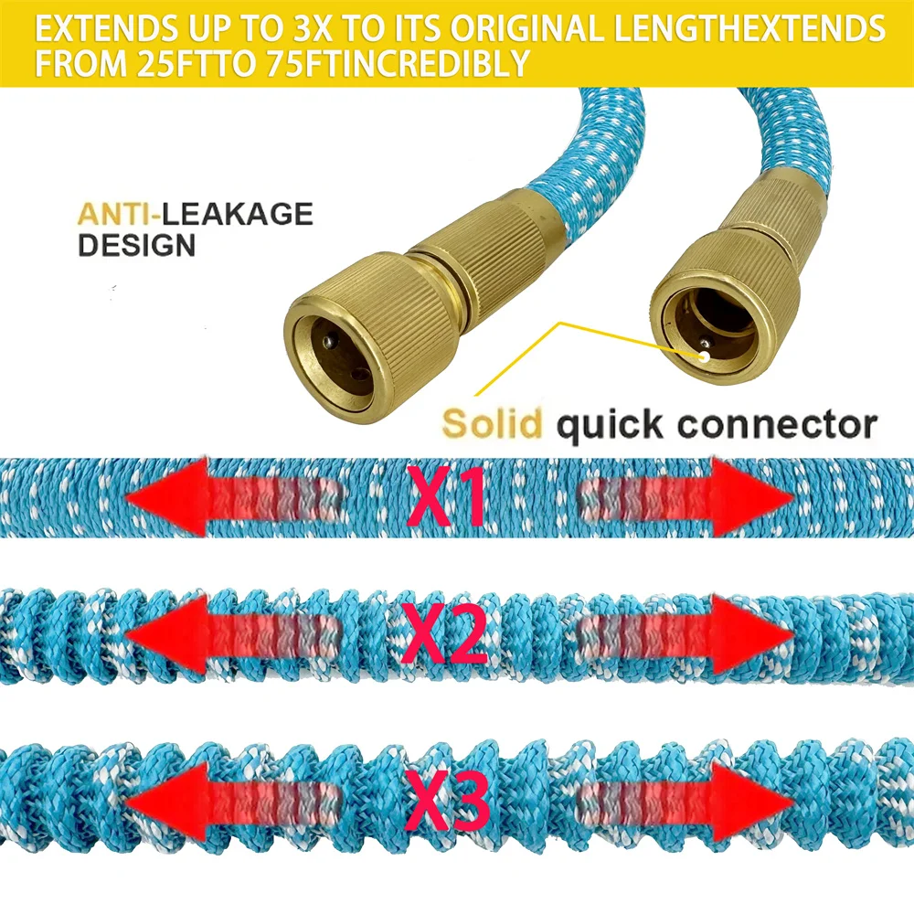 Expandable Garden Hose Magic Hose High Pressure Car Wash Long Rod Spraying Function Water Gun For Home Garden Watering