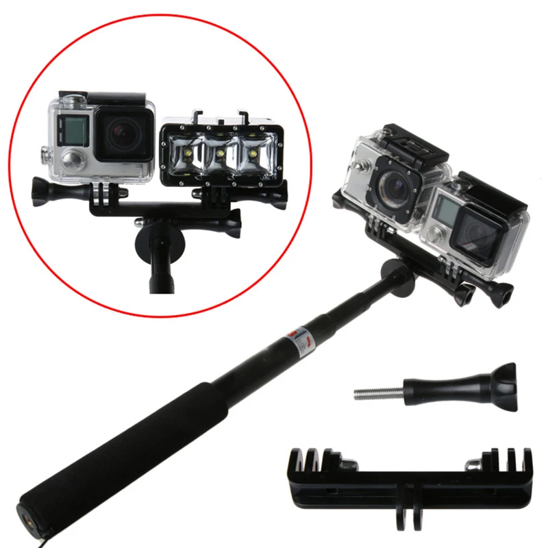 Dual Head Camera Holder Bracket Bridge Mount Tripod Adapter Extender Expansion For GoPro 12 11 10 9 8 7 Selfie Stick Accessories