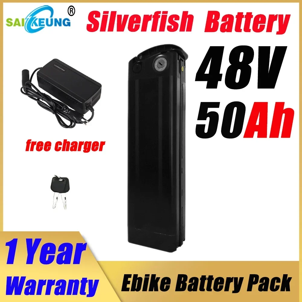 Electric Bike 48v 50ah SilverFish 20ah24 28 30ah40ah 60ah Akku Accu 2000w Bateria De Litio Motorcycle 48v Lithium Battery Pack