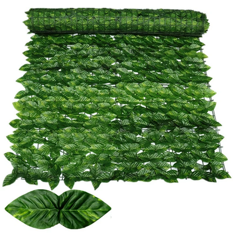 Artificial Leaf Privacy Fence Screen 2X1M Hedge Panels Balcony Screen Ivy Leaves Fence Screen For Wall Garden Decor