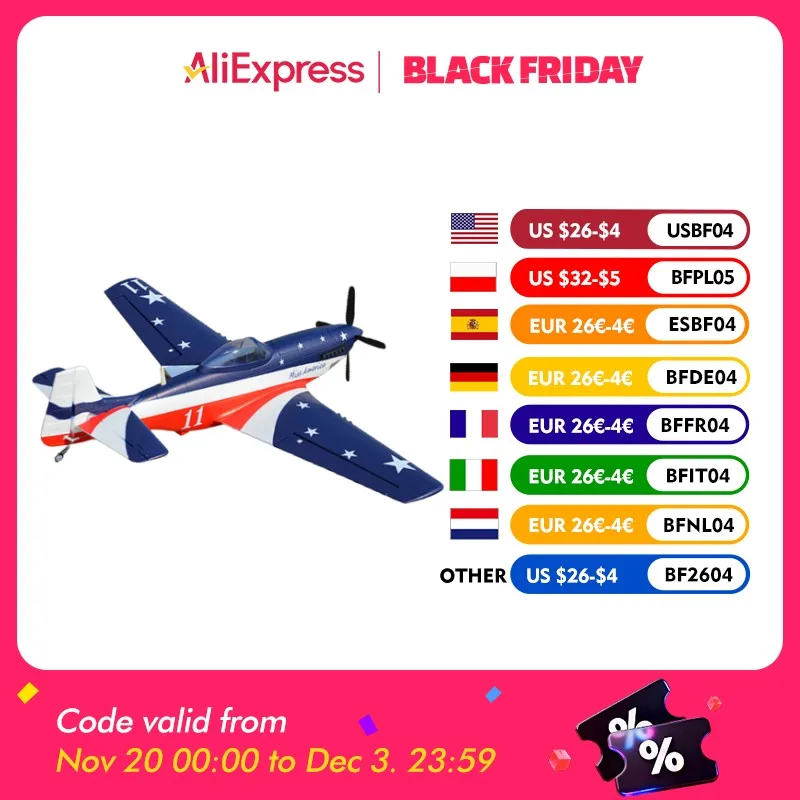 

HOOKLL P51 Miss America 1200mm Wingspan EPO RC Airplane Warbird Fighter KIT/PNP