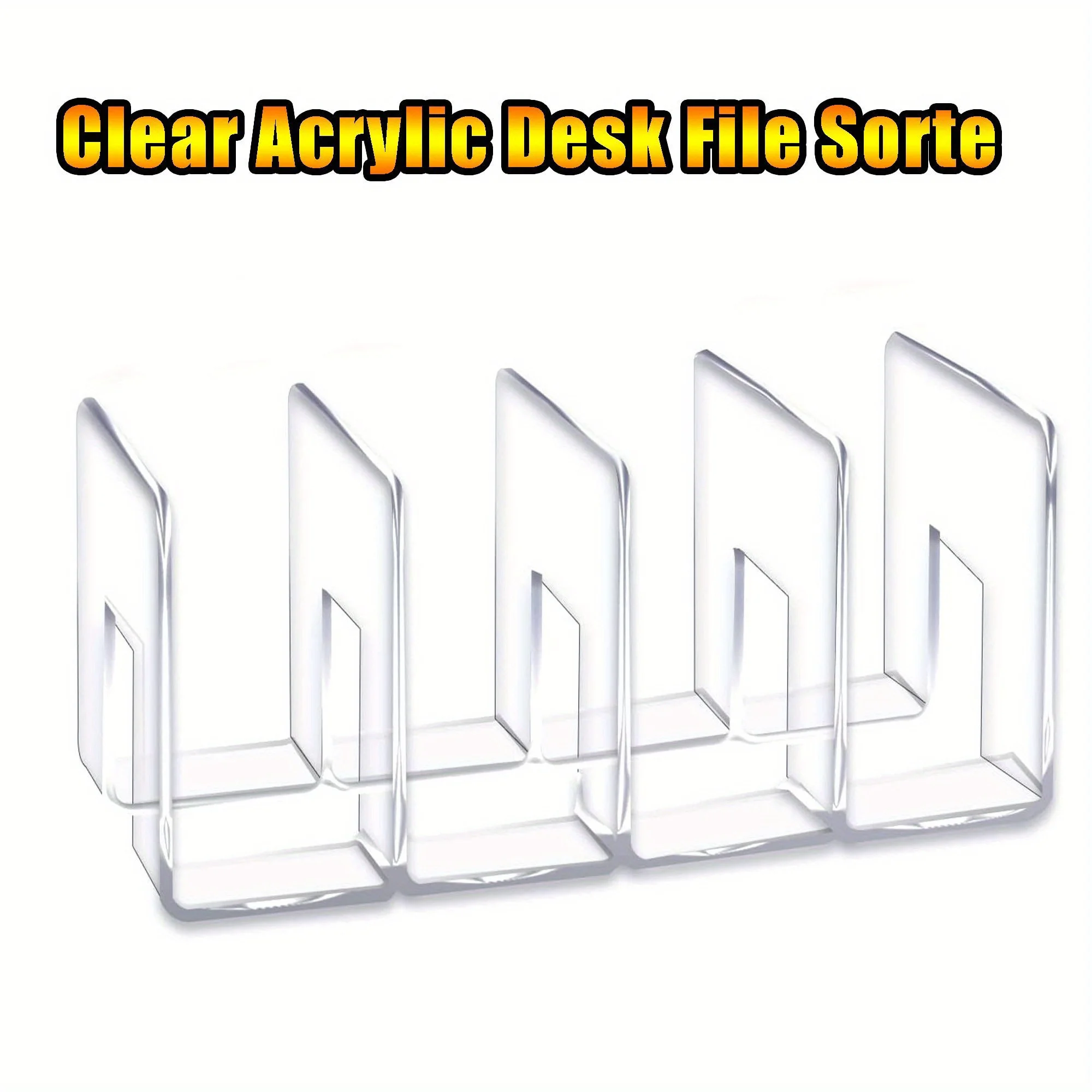 

1 шт. прозрачный акриловый настольный органайзер для файлов — прозрачная папка с отделениями, компактный дизайн для офиса, дома, школы