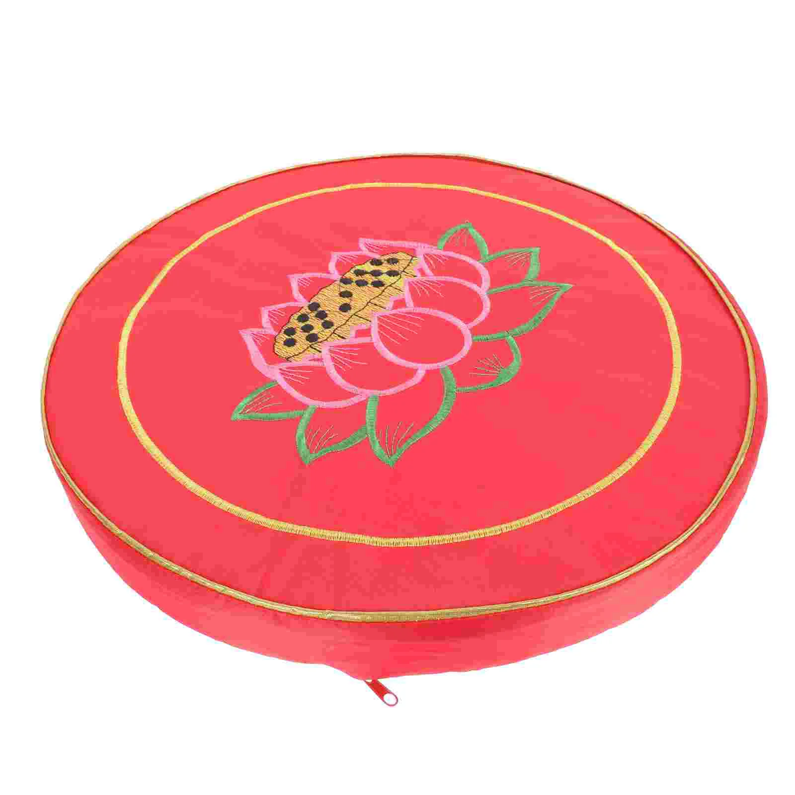 Worship Mat Lotus Printing Cushion Prayer for Home Red Seat Cushions Cloth Yoga Chanting Child Throw Pillows Couch