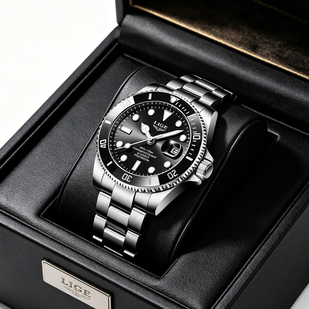 LIGE Top-Marke Luxus Mode Taucheruhr Herren 3ATM Wasserdicht Datumsanzeige Sportuhren Herren Quarz-Armbanduhr Relogio Masculino