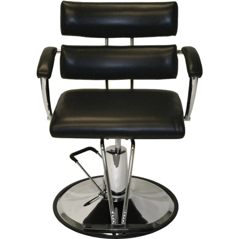 كرسي رفع هيدروليكي معزز من الفولاذ الفاخر كبير جدًا عالي التحمل من Plus Line (أسود)